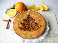 Фото к рецепту: Апельсиновый пирог с кусочками шоколада