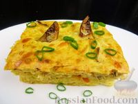 Фото к рецепту: Заливной рыбный пирог с овощами и сыром