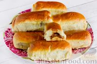 Фото к рецепту: Дрожжевые булочки на кефире, с варёной сгущёнкой