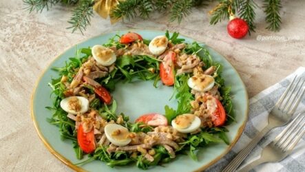 Салат «Новогодний венок» и другие красивые и вкусные закуски для праздничного стола